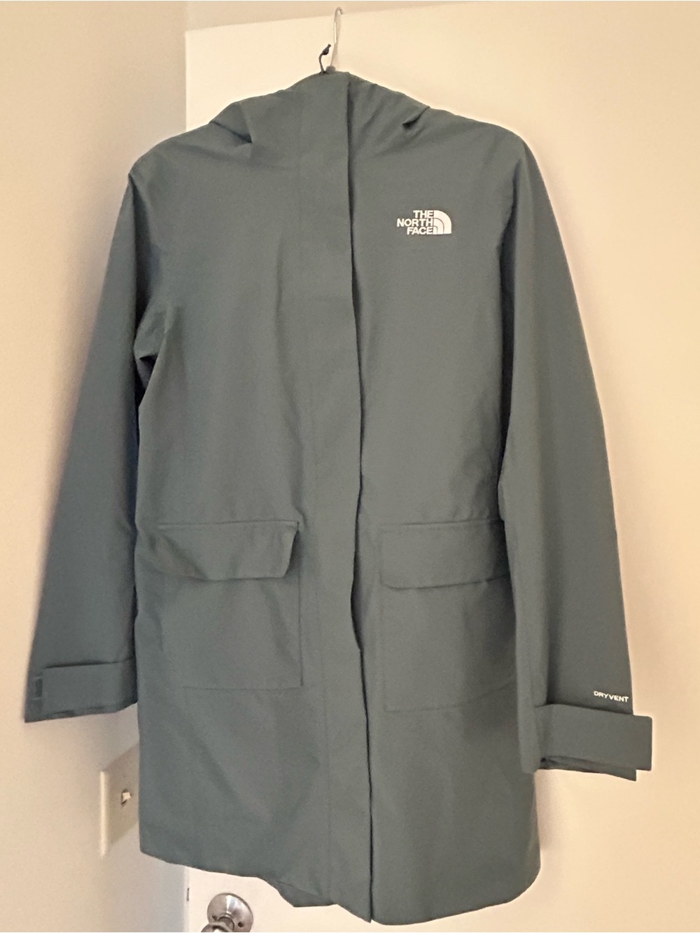 The North Face Women's Hooded Trench Coat in Sage Green
